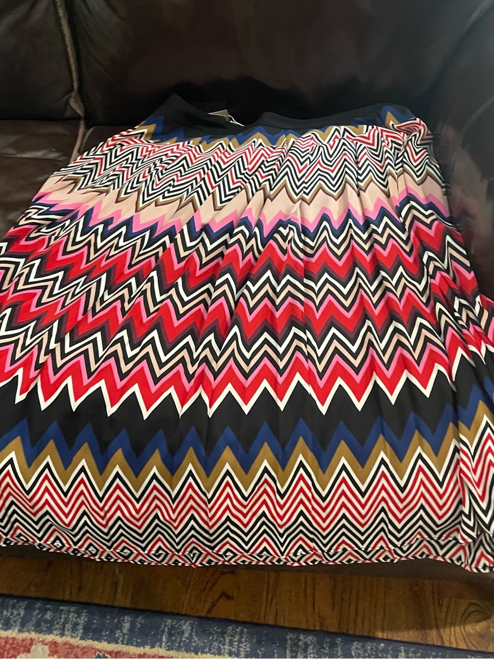 Boden Black and Navy Chevron Waist Skirt